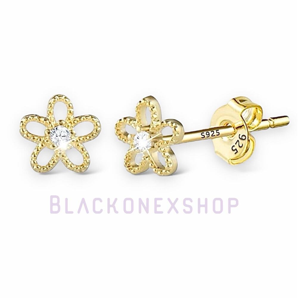 Sterling Silver Flower Stud Earrings